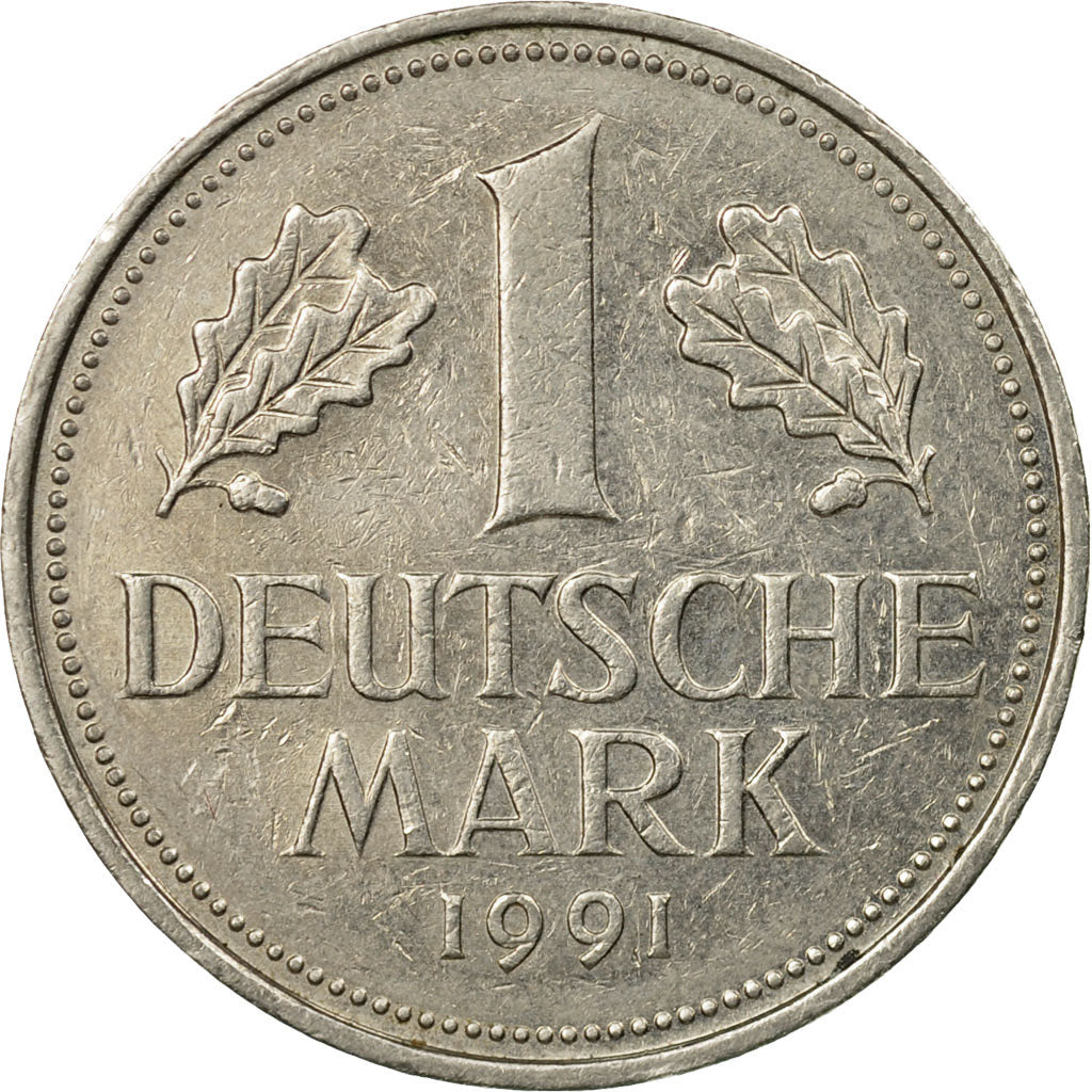 Moneta, Niemcy - RFN, Mark, 1991, Karlsruhe, EF(40-45), Miedź-Nikiel, KM:110