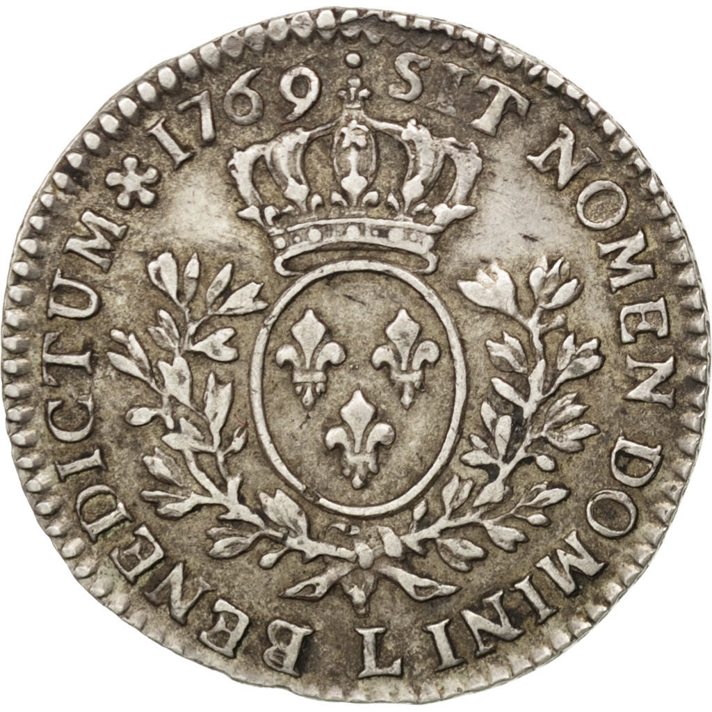 FRANCE, 1/5 Écu au bandeau, 24 Sols, 1/5 ECU, 1769, Bayonne, KM #515.9, ...
