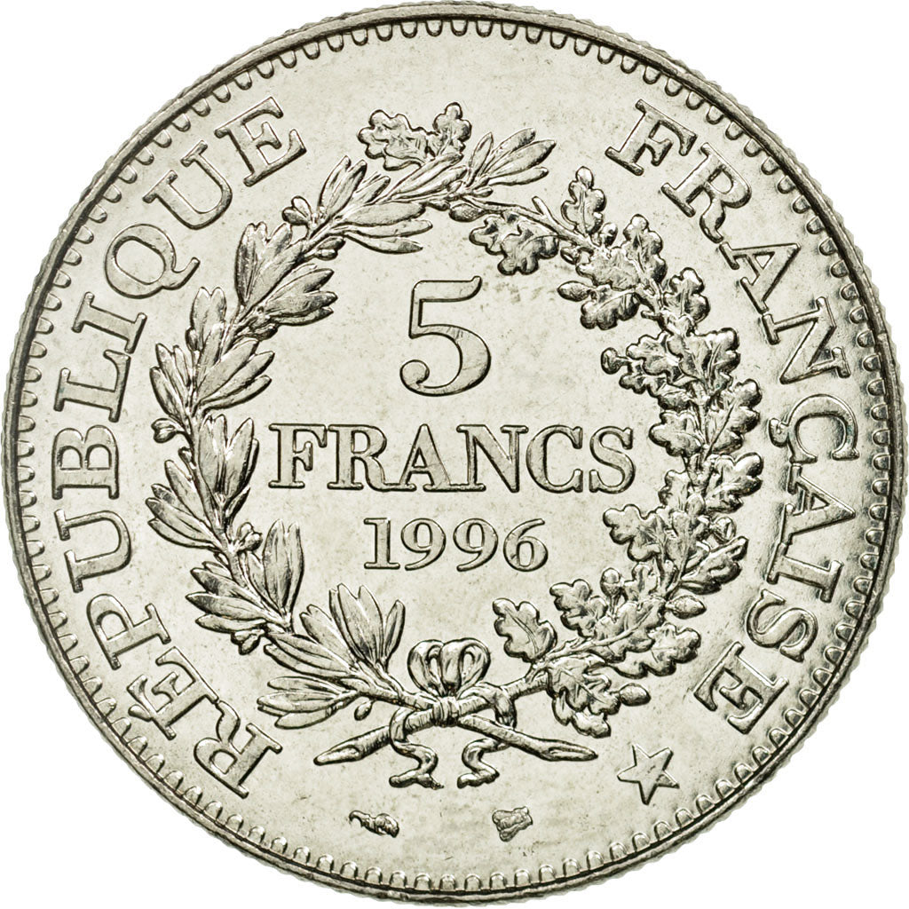 Coin, France, Hercule, 5 Francs, 1996, Paris, AU(55-58), Nickel, KM:1155