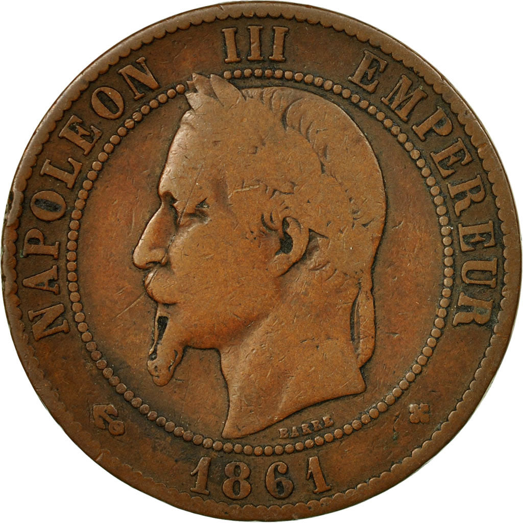 Monnaie, France, Napoleon III, Napoléon III, 10 Centimes, 1861, Strasbourg, TB