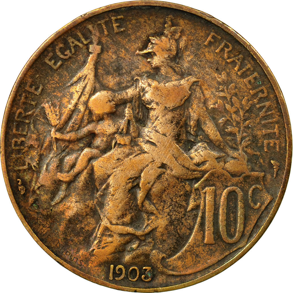 Monnaie, France, Dupuis, 10 Centimes, 1903, Paris, TB, Bronze, Gadoury:277