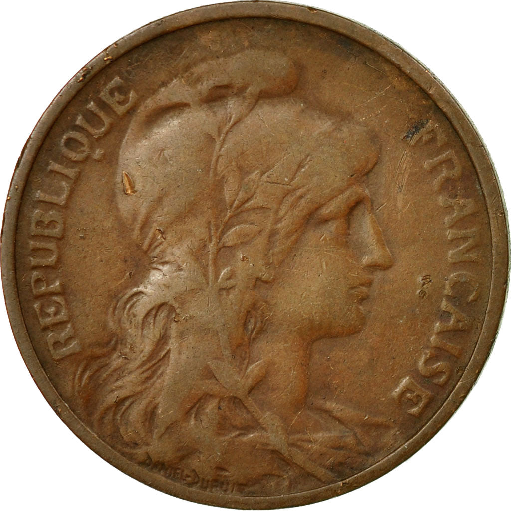 Moneta, Francia, Dupuis, 5 Centimes, 1914, Paris, MB, Bronzo, KM:842
