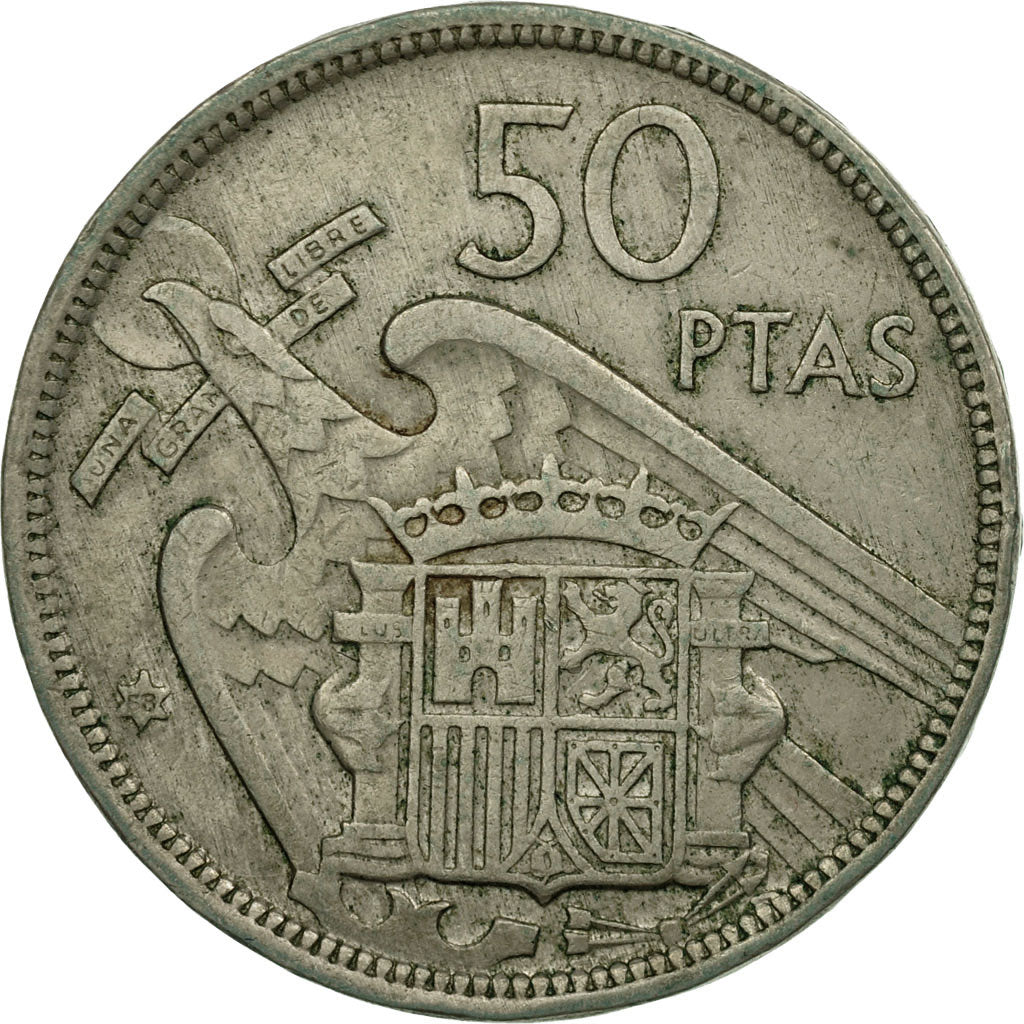 Moneta, Spagna, Caudillo and regent, 50 Pesetas, 1968, BB, Rame-nichel, KM:788