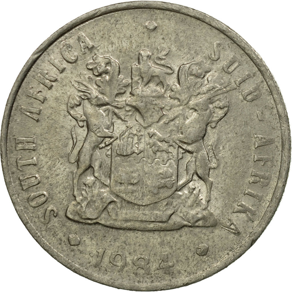 Coin, South Africa, 10 Cents, 1984, EF(40-45), Nickel, KM:85