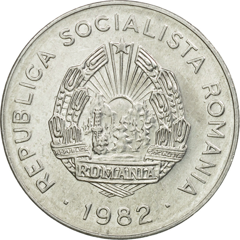 Coin, Romania, 25 Bani, 1982, EF(40-45), Aluminum, KM:94a