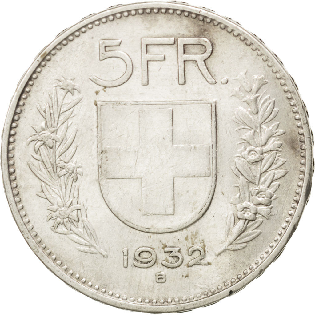 SWITZERLAND, 5 Francs, 1932, Bern, KM #40, EF(40-45), Silver, 31.45, 14.98