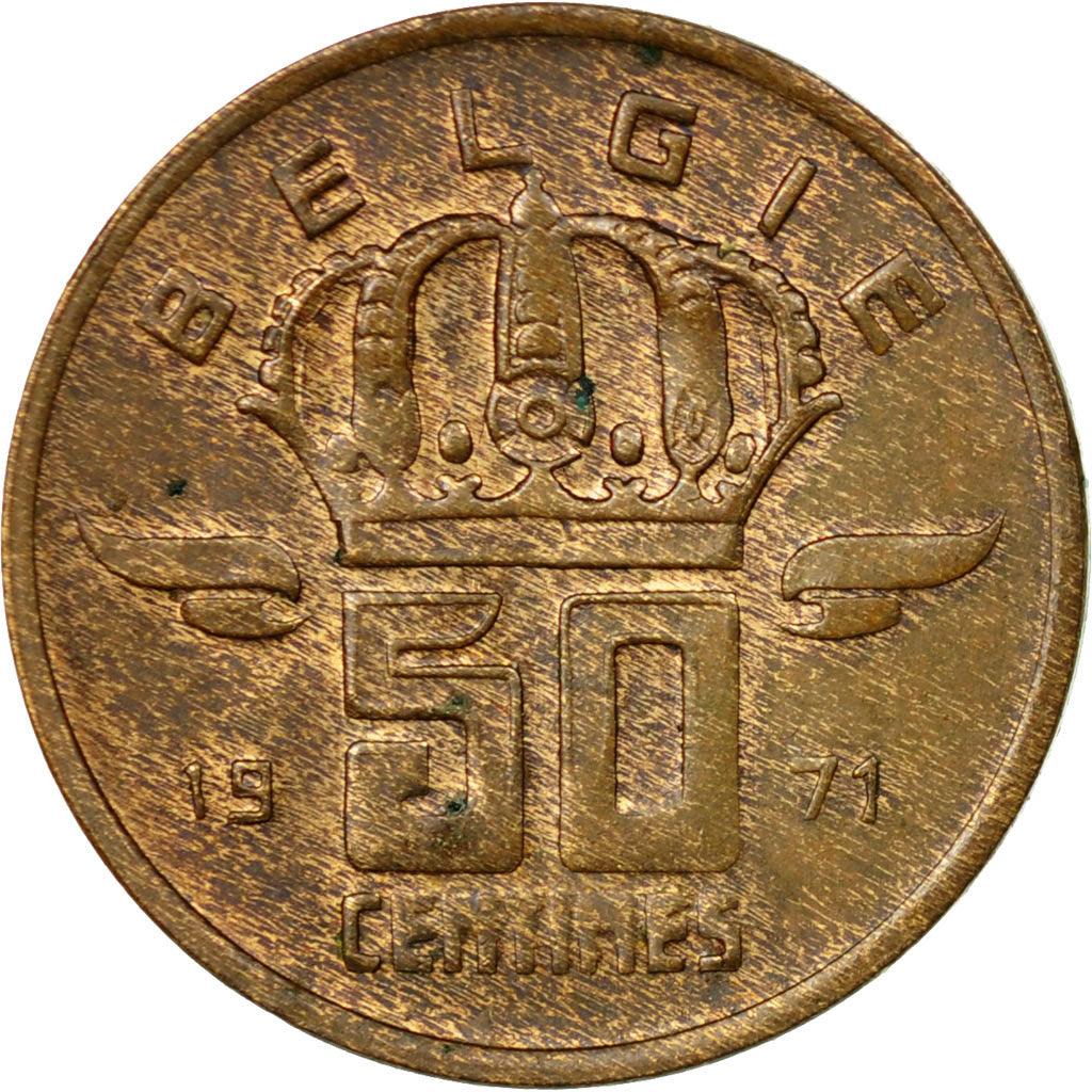Coin, Belgium, Baudouin I, 50 Centimes, 1971, EF(40-45), Bronze, KM:149.1