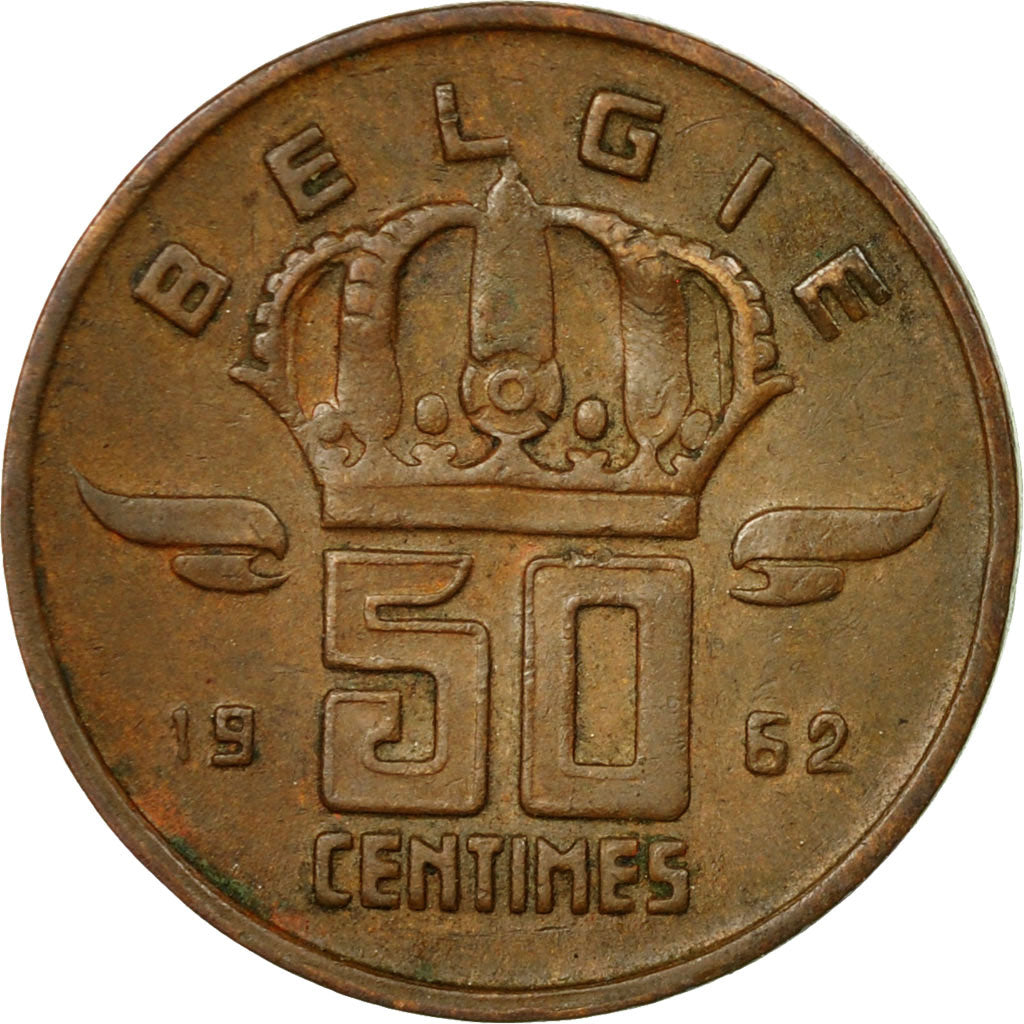 Moneta, Belgio, Baudouin I, 50 Centimes, 1962, BB, Bronzo, KM:149.1