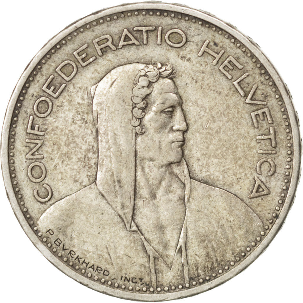 SWITZERLAND, 5 Francs, 1935, Bern, KM #40, EF(40-45), Silver, 31.45, 14.97