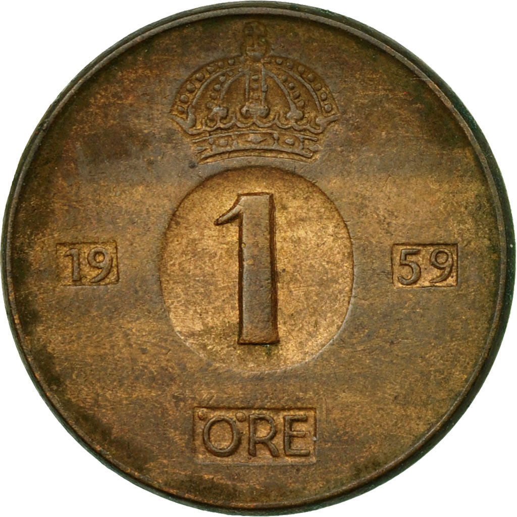 Coin, Sweden, Gustaf VI, Ore, 1959, EF(40-45), Bronze, KM:820