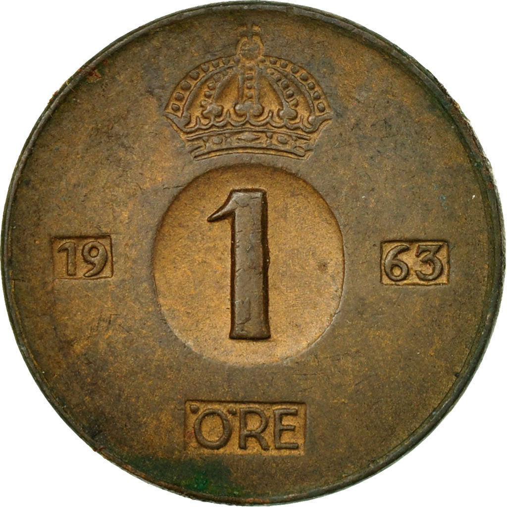 Coin, Sweden, Gustaf VI, Ore, 1963, EF(40-45), Bronze, KM:820