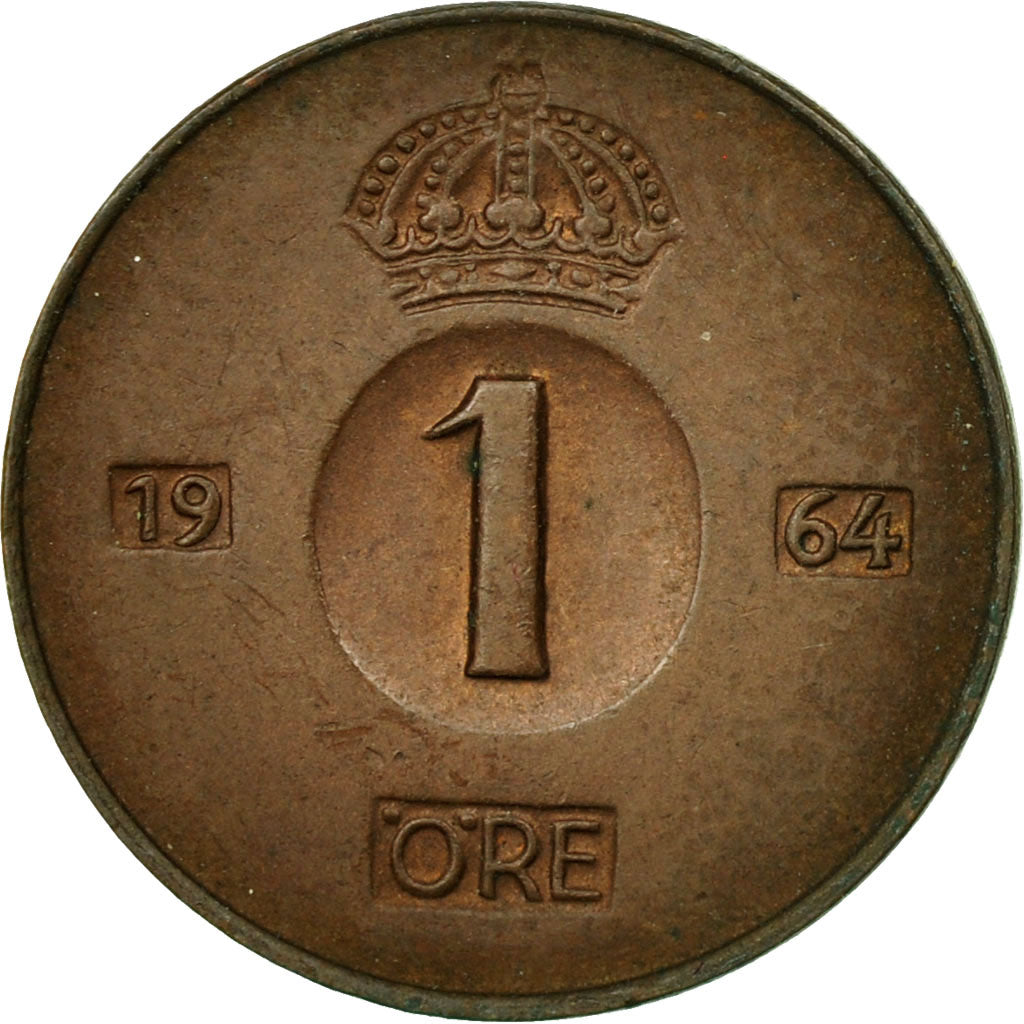 Coin, Sweden, Gustaf VI, Ore, 1964, EF(40-45), Bronze, KM:820