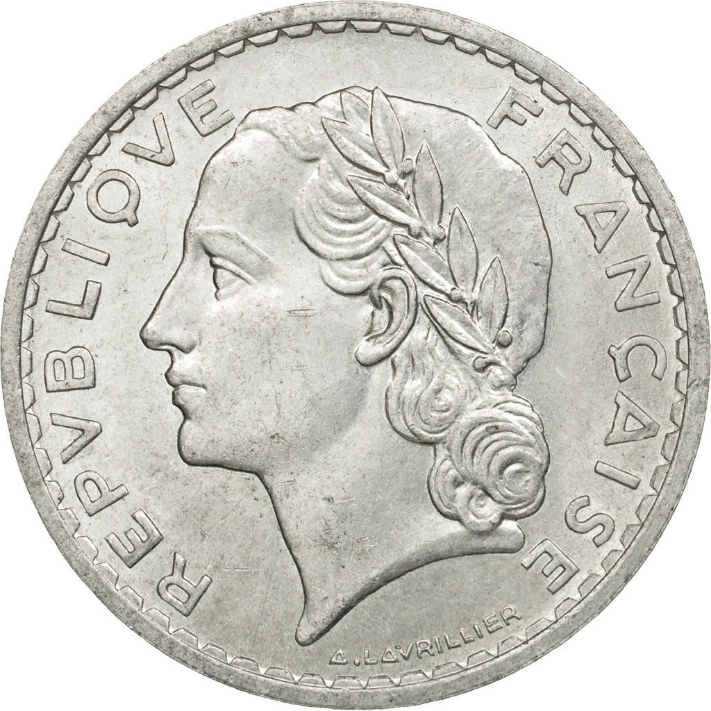 Münze, Frankreich, Lavrillier, 5 Francs, 1950, Paris, VZ, Aluminium, KM:888b.1