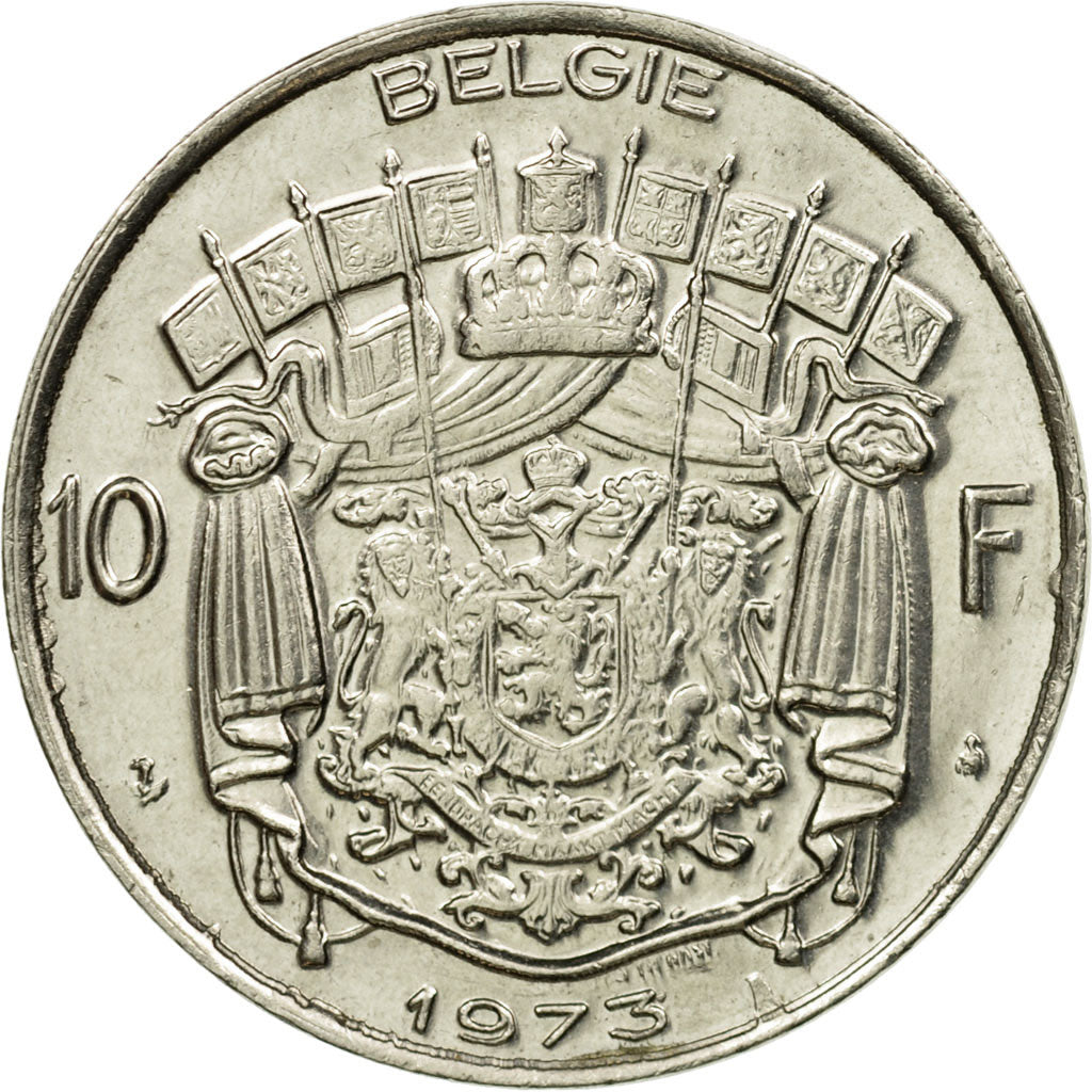 Munten, België, 10 Francs, 10 Frank, 1973, Brussels, PR, Nickel, KM:156.1