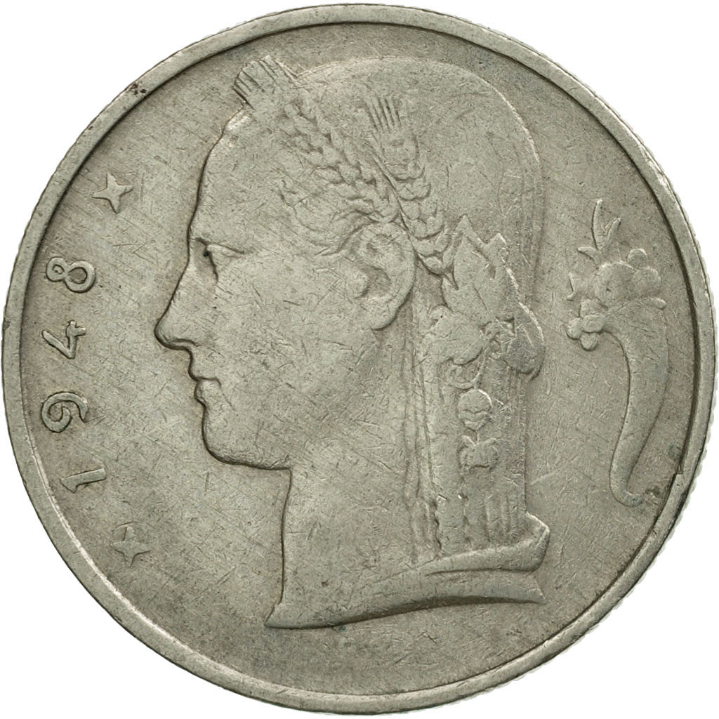 Coin, Belgium, 5 Francs, 5 Frank, 1948, EF(40-45), Copper-nickel, KM:135.1