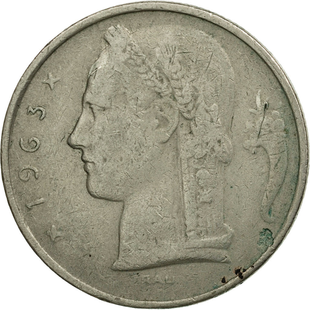 Moneta, Belgio, 5 Francs, 5 Frank, 1963, BB, Rame-nichel, KM:135.1