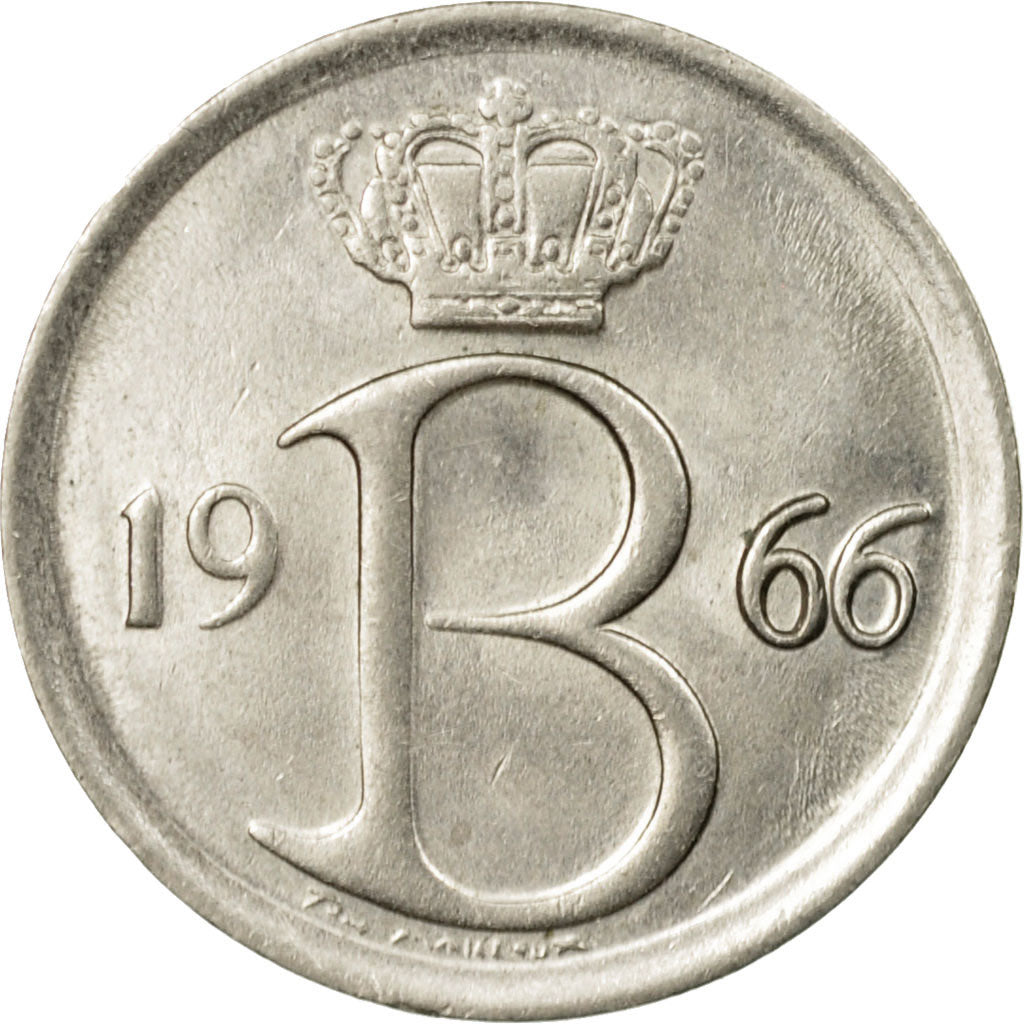 Coin, Belgium, 25 Centimes, 1966, Brussels, AU(55-58), Copper-nickel, KM:154.1