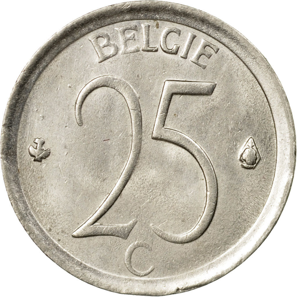 Coin, Belgium, 25 Centimes, 1966, Brussels, AU(55-58), Copper-nickel, KM:154.1