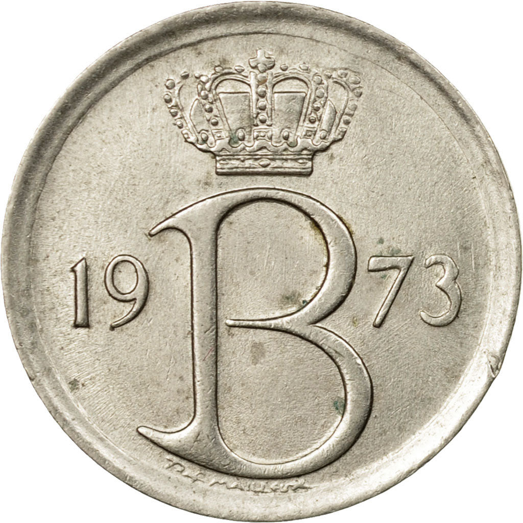 Coin, Belgium, 25 Centimes, 1973, Brussels, AU(55-58), Copper-nickel, KM:154.1