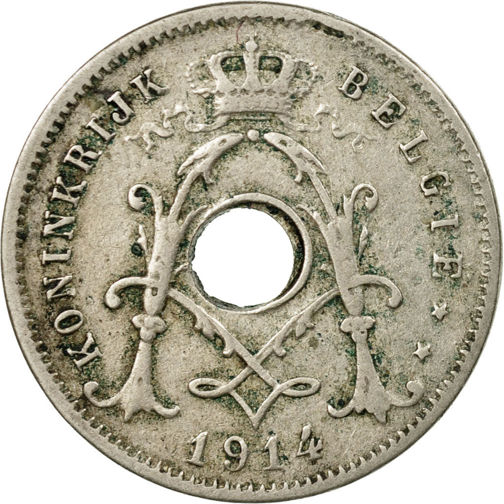 Coin, Belgium, 5 Centimes, 1914, EF(40-45), Copper-nickel, KM:67