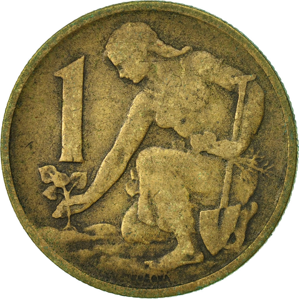 Moneta, Cecoslovacchia, Koruna, 1962, MB+, Alluminio-bronzo, KM:50