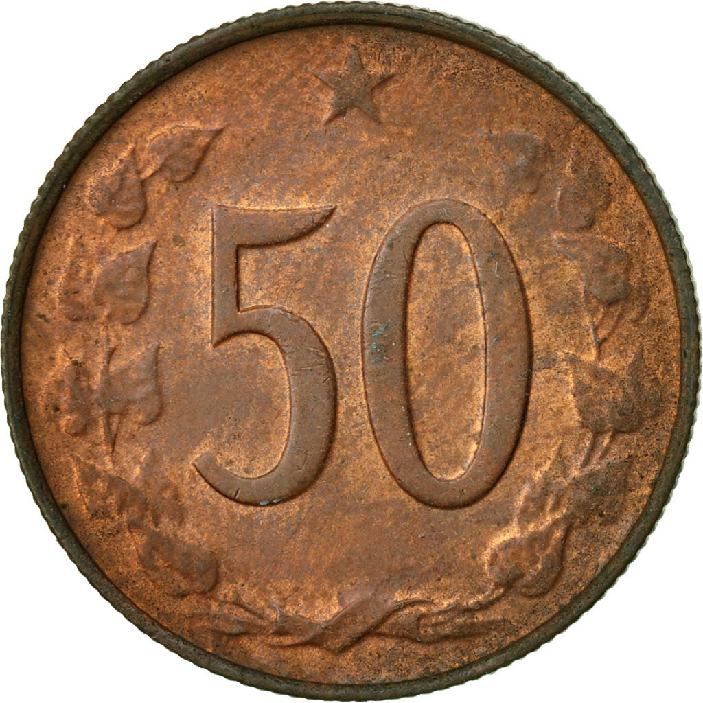 Coin, Czechoslovakia, 50 Haleru, 1970, EF(40-45), Bronze, KM:55.1