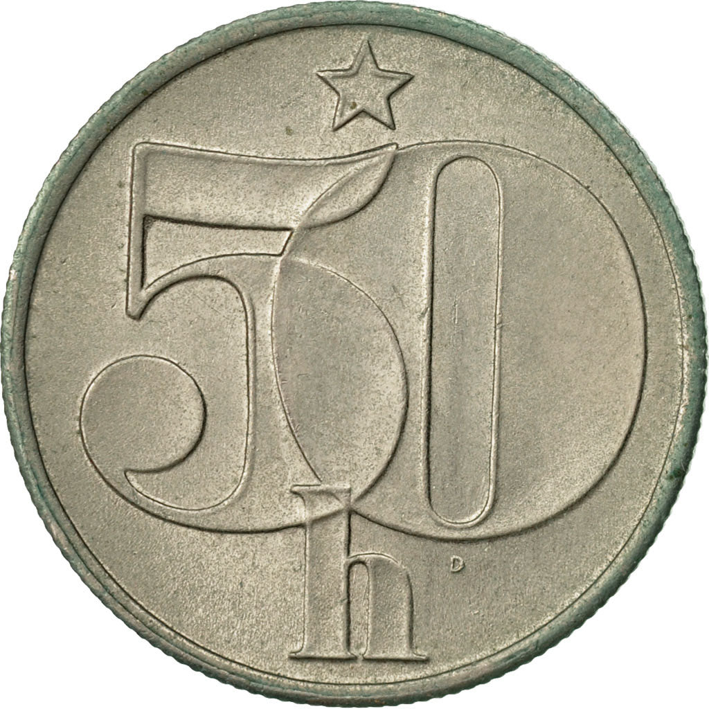 Coin, Czechoslovakia, 50 Haleru, 1982, EF(40-45), Copper-nickel, KM:89