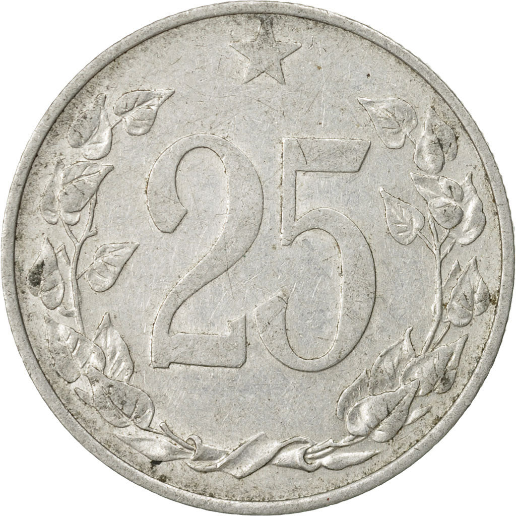 Moneta, Cecoslovacchia, 25 Haleru, 1953, MB+, Alluminio, KM:39