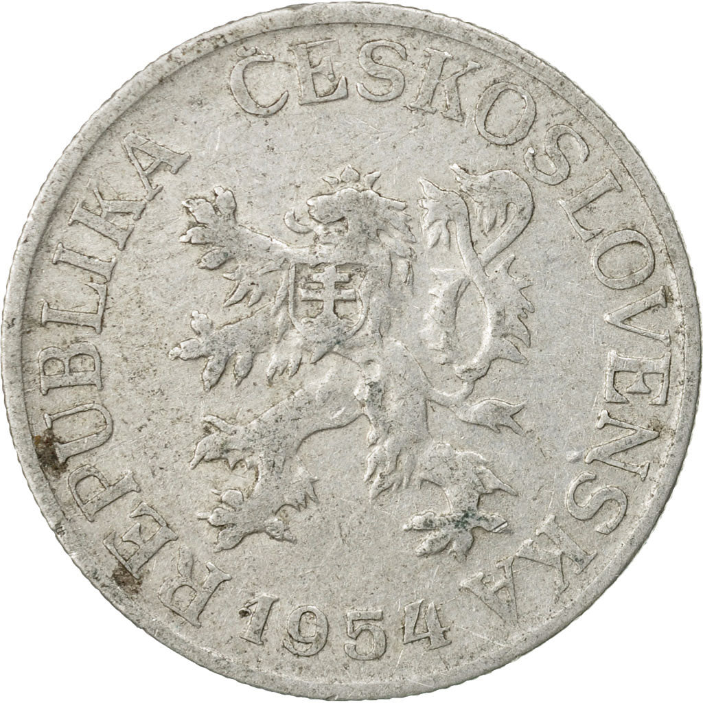 Coin, Czechoslovakia, 25 Haleru, 1954, VF(30-35), Aluminum, KM:39