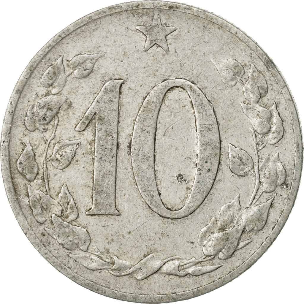 Coin, Czechoslovakia, 10 Haleru, 1953, VF(20-25), Aluminum, KM:38