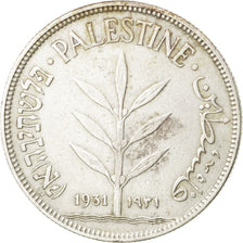 Palestine, British Mandate, 100 Mils, 1931, London, Silver, AU(50-53), KM:7