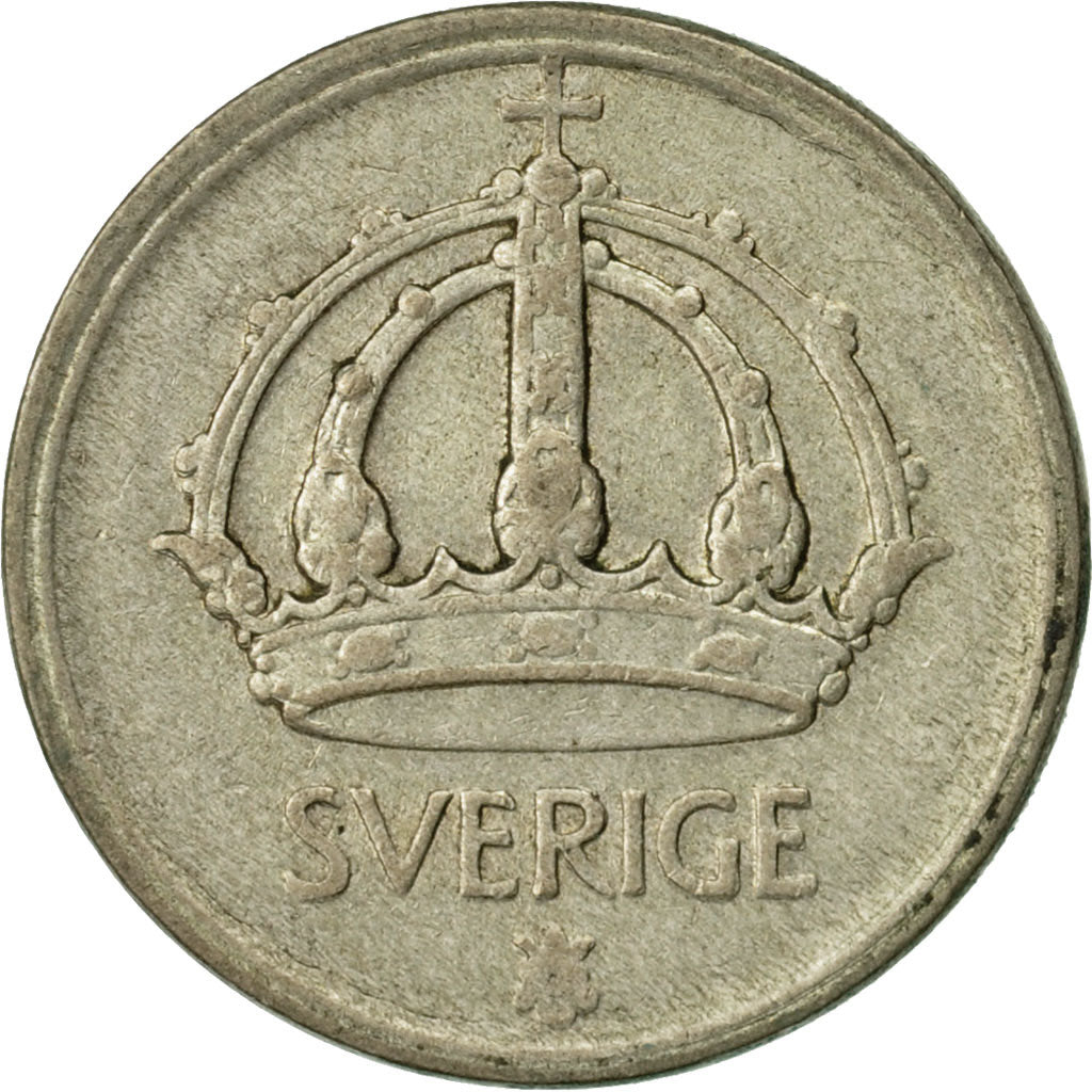 Coin, Sweden, Gustaf V, 25 Öre, 1944, VF(30-35), Silver, KM:816