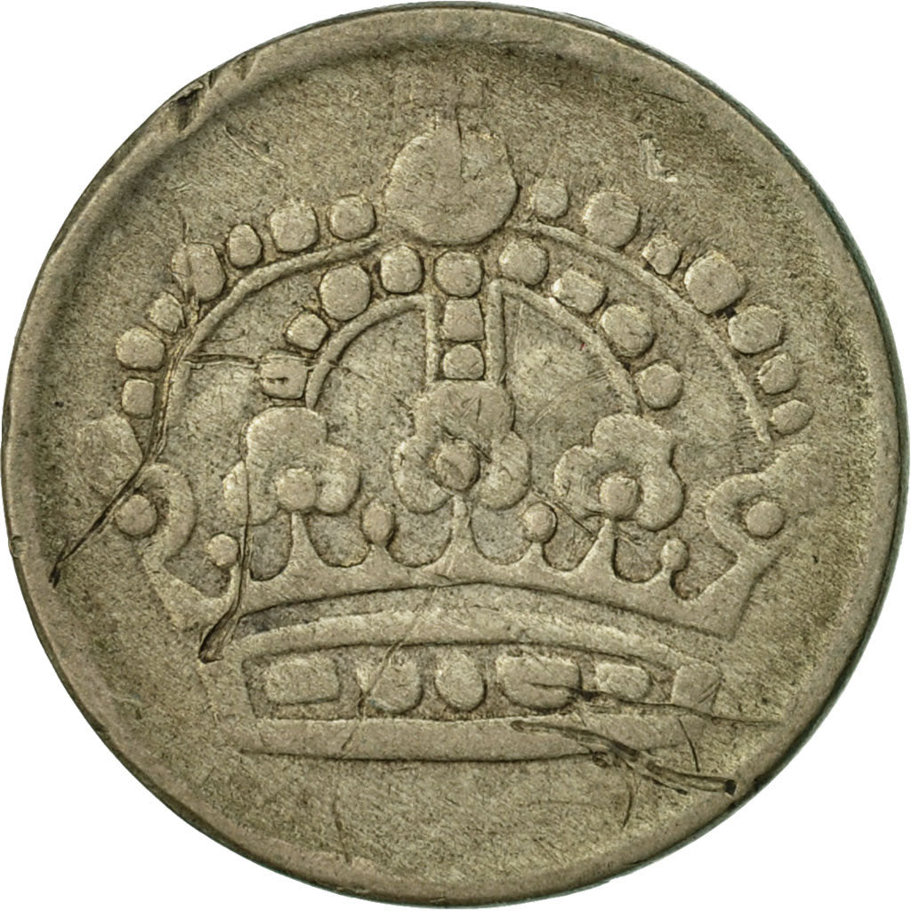 Moneta, Svezia, Gustaf VI, 25 Öre, 1956, MB, Argento, KM:824