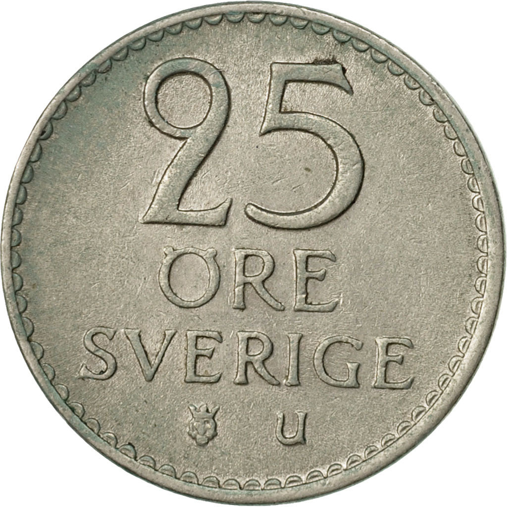 Coin, Sweden, Gustaf VI, 25 Öre, 1964, EF(40-45), Copper-nickel, KM:836