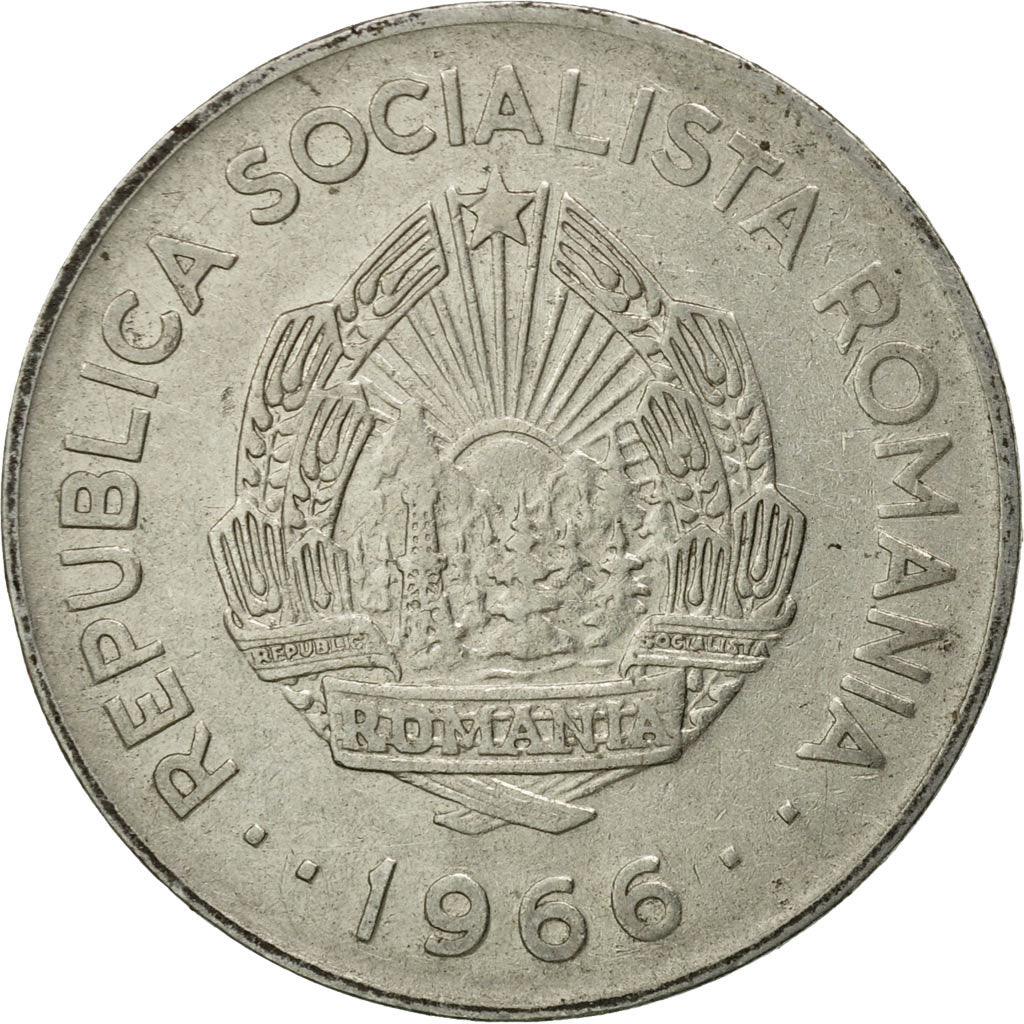 Coin, Romania, Leu, 1966, EF(40-45), Nickel Clad Steel, KM:95