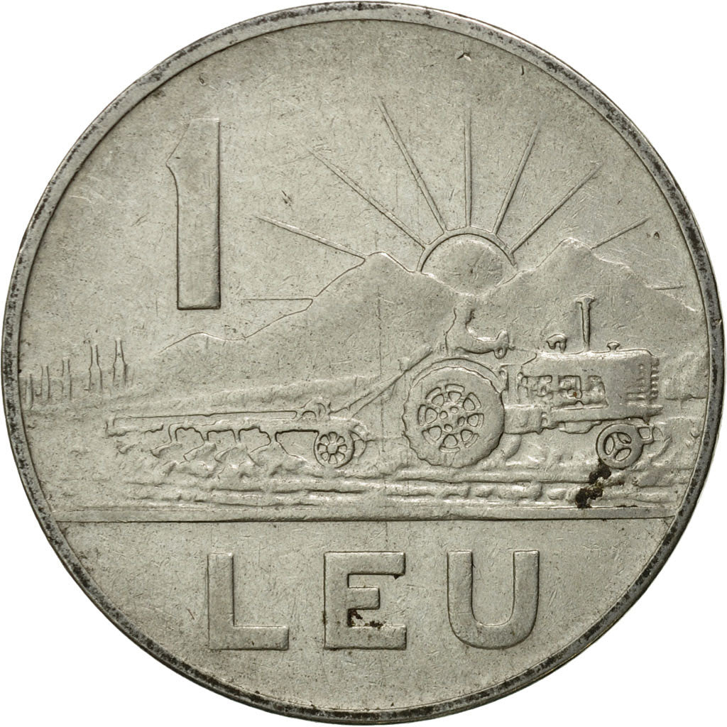 Coin, Romania, Leu, 1966, EF(40-45), Nickel Clad Steel, KM:95