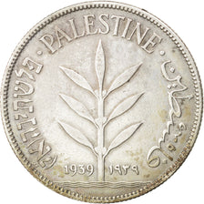 Moneda, Palestina, 100 Mils, 1939, MBC, Plata, KM:7