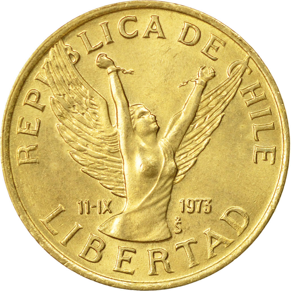 Coin, Chile, 5 Pesos, 1990, Santiago, EF(40-45), Aluminum-Bronze, KM:217.2