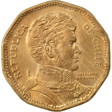 Coin, Chile, 50 Pesos, 1989, EF(40-45), Aluminum-Bronze, KM:219.2