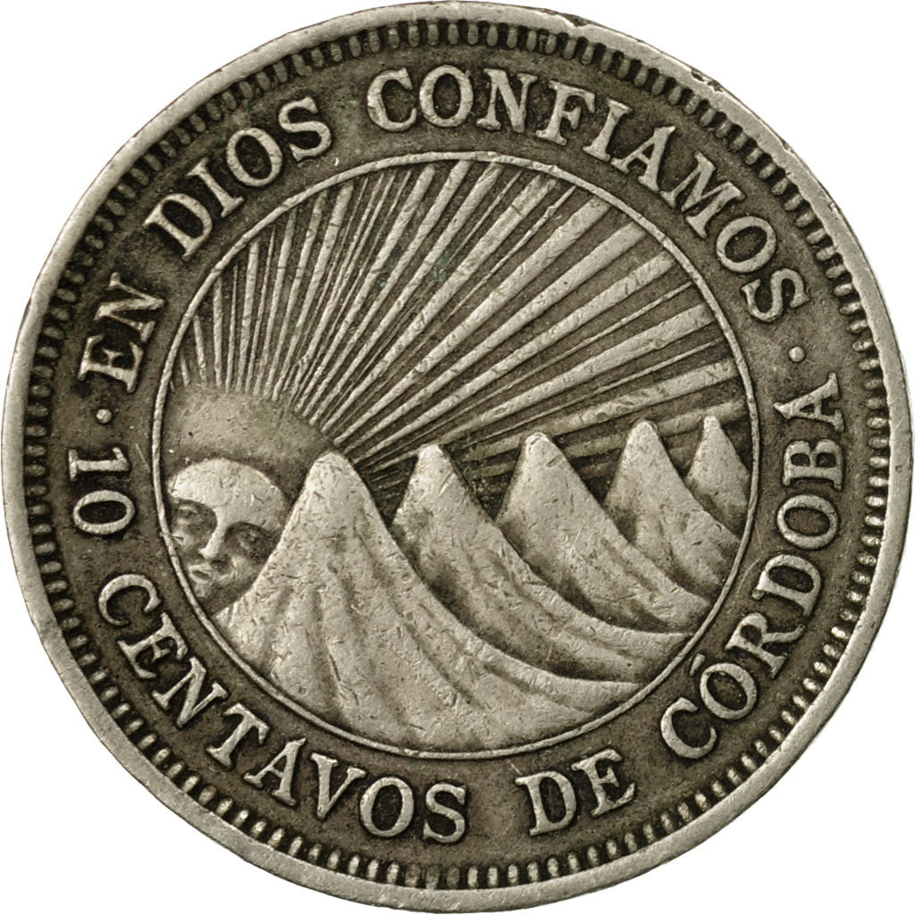 Coin, Nicaragua, 10 Centavos, 1964, EF(40-45), Copper-nickel, KM:17.2