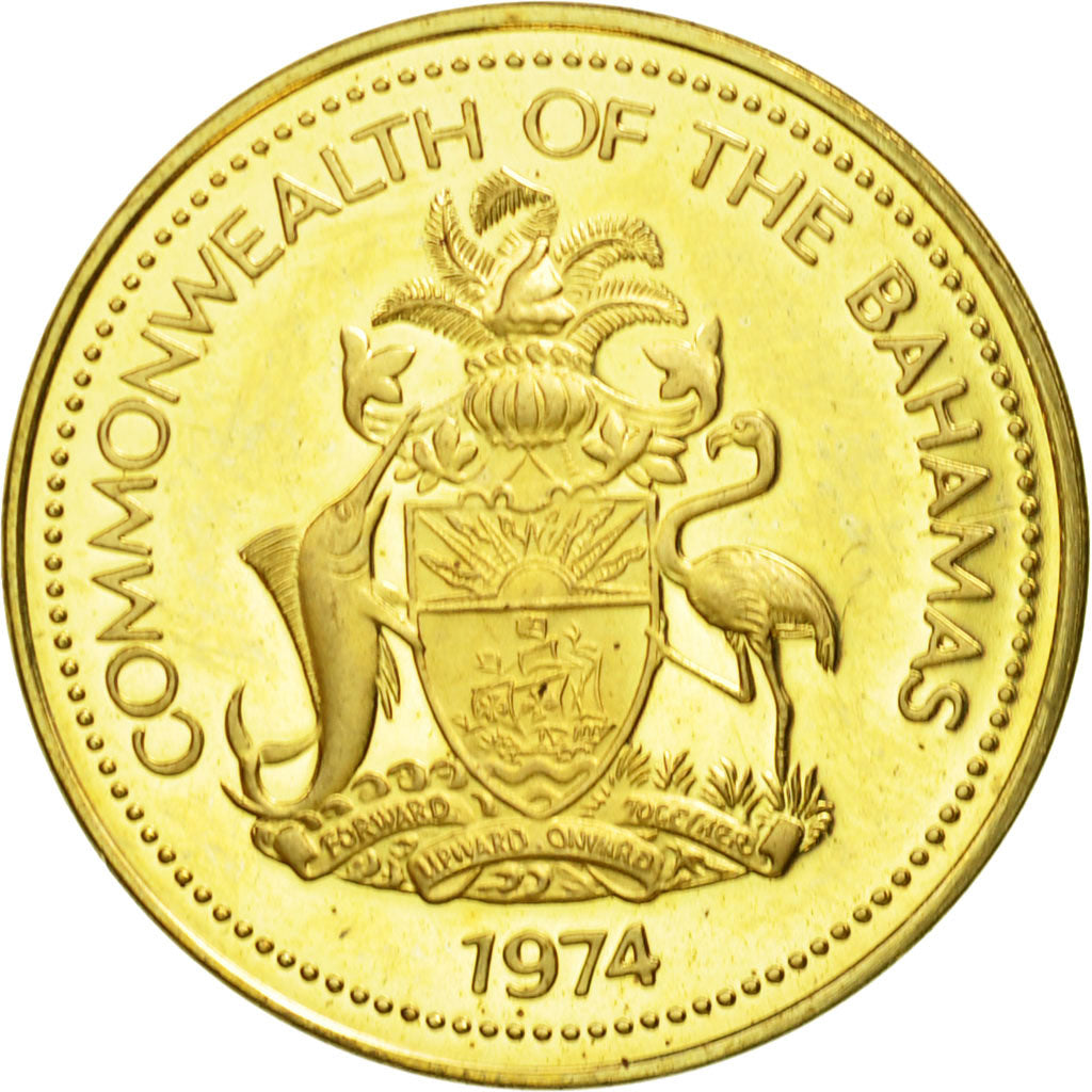 Monnaie, Bahamas, Elizabeth II, Cent, 1974, Franklin Mint, SUP, Laiton, KM:59