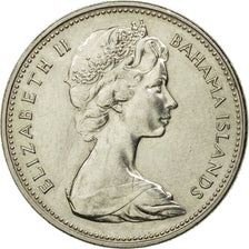 Moneda, Bahamas, Elizabeth II, 25 Cents, 1969, Franklin Mint, MBC, Níquel, KM:6