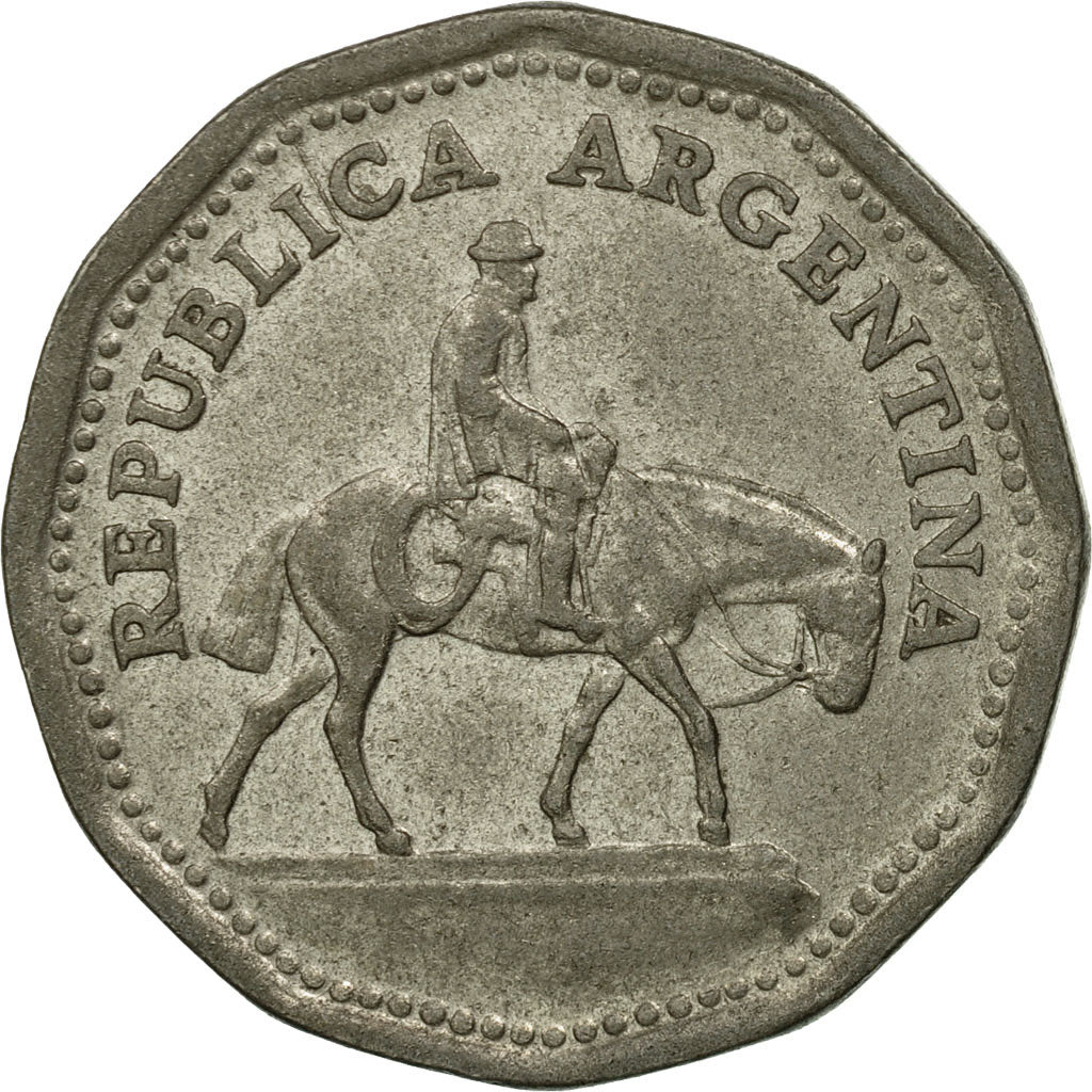 Moneta, Argentina, 10 Pesos, 1964, BB, Acciaio ricoperto in nichel, KM:60