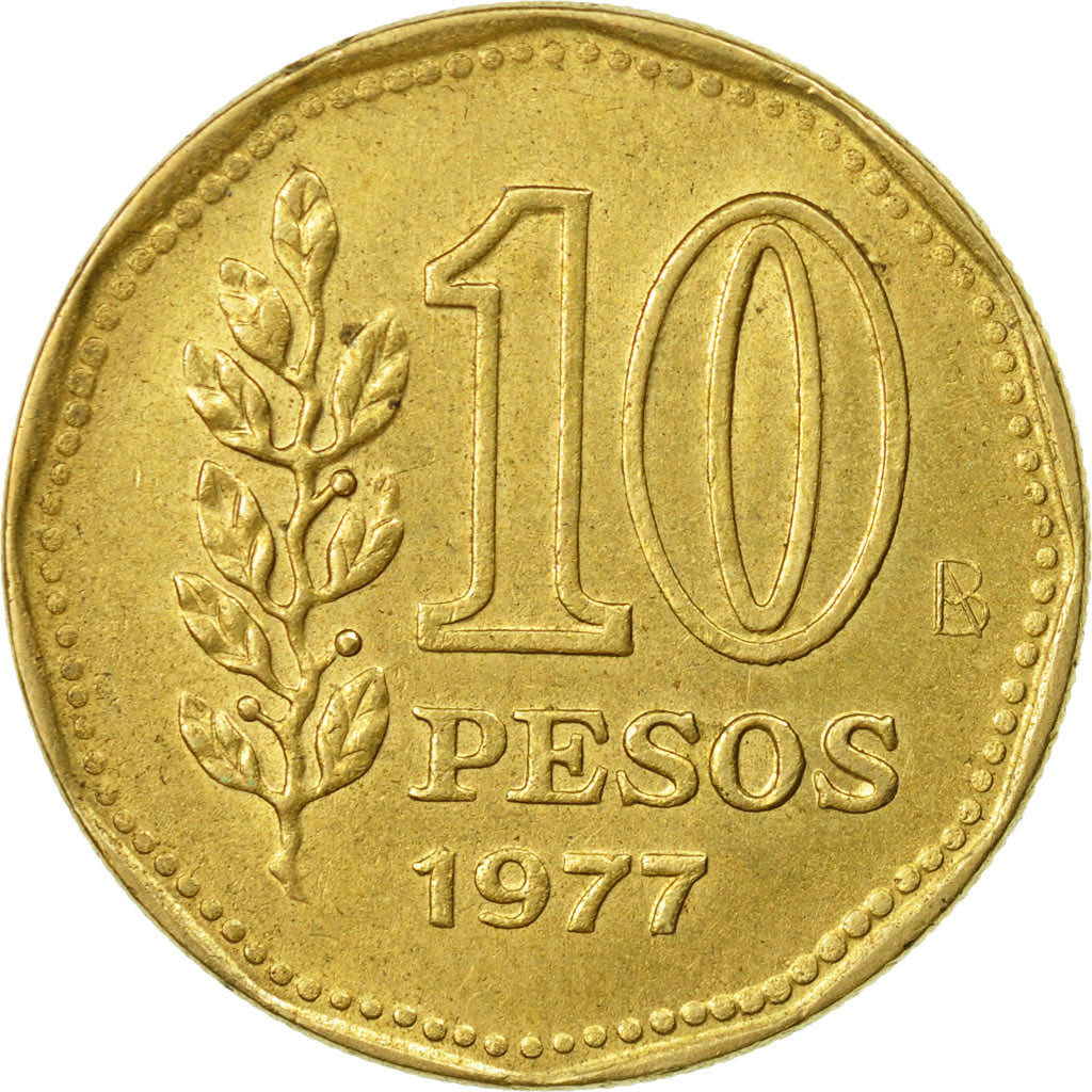 Coin, Argentina, 10 Pesos, 1977, EF(40-45), Aluminum-Bronze, KM:72