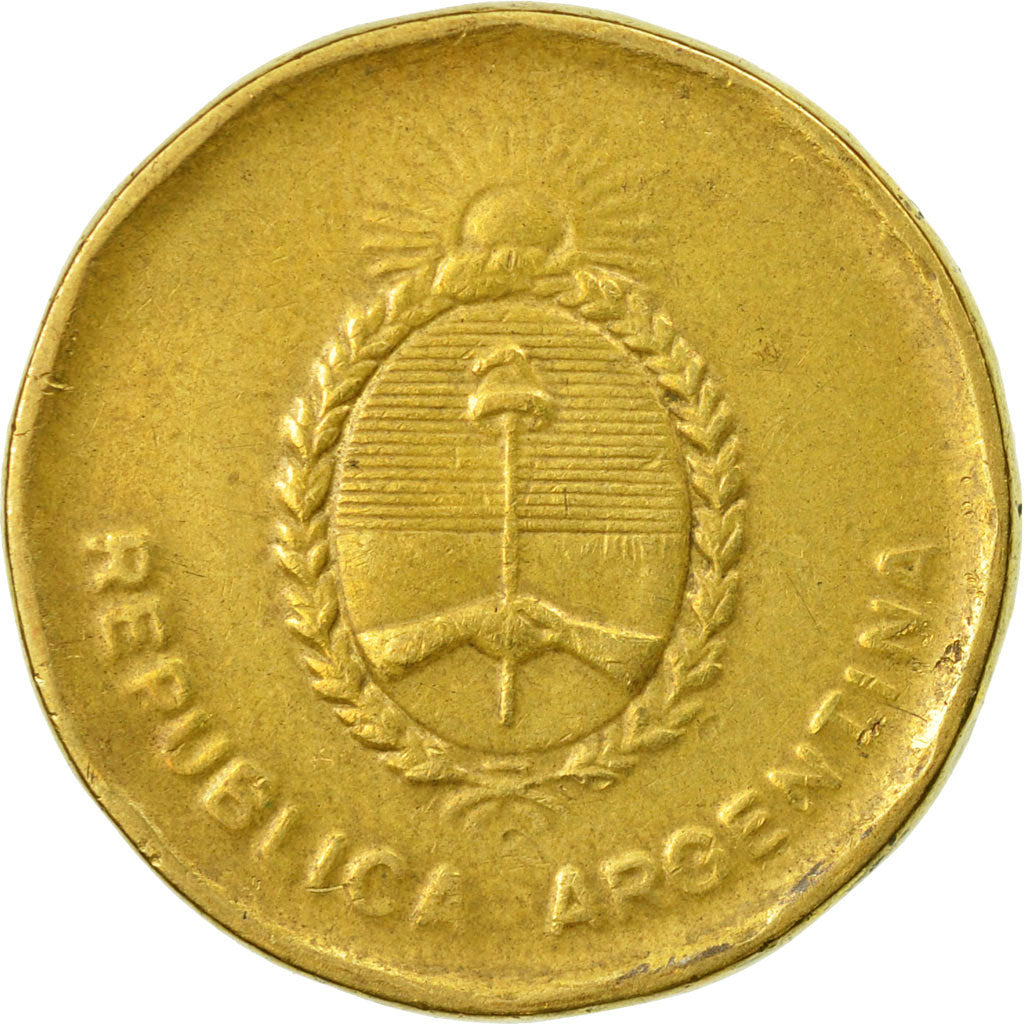 Coin, Argentina, 10 Centavos, 1987, VF(20-25), Brass, KM:98