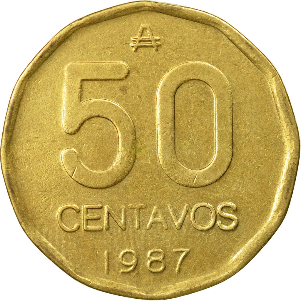 Coin, Argentina, 50 Centavos, 1987, EF(40-45), Brass, KM:99
