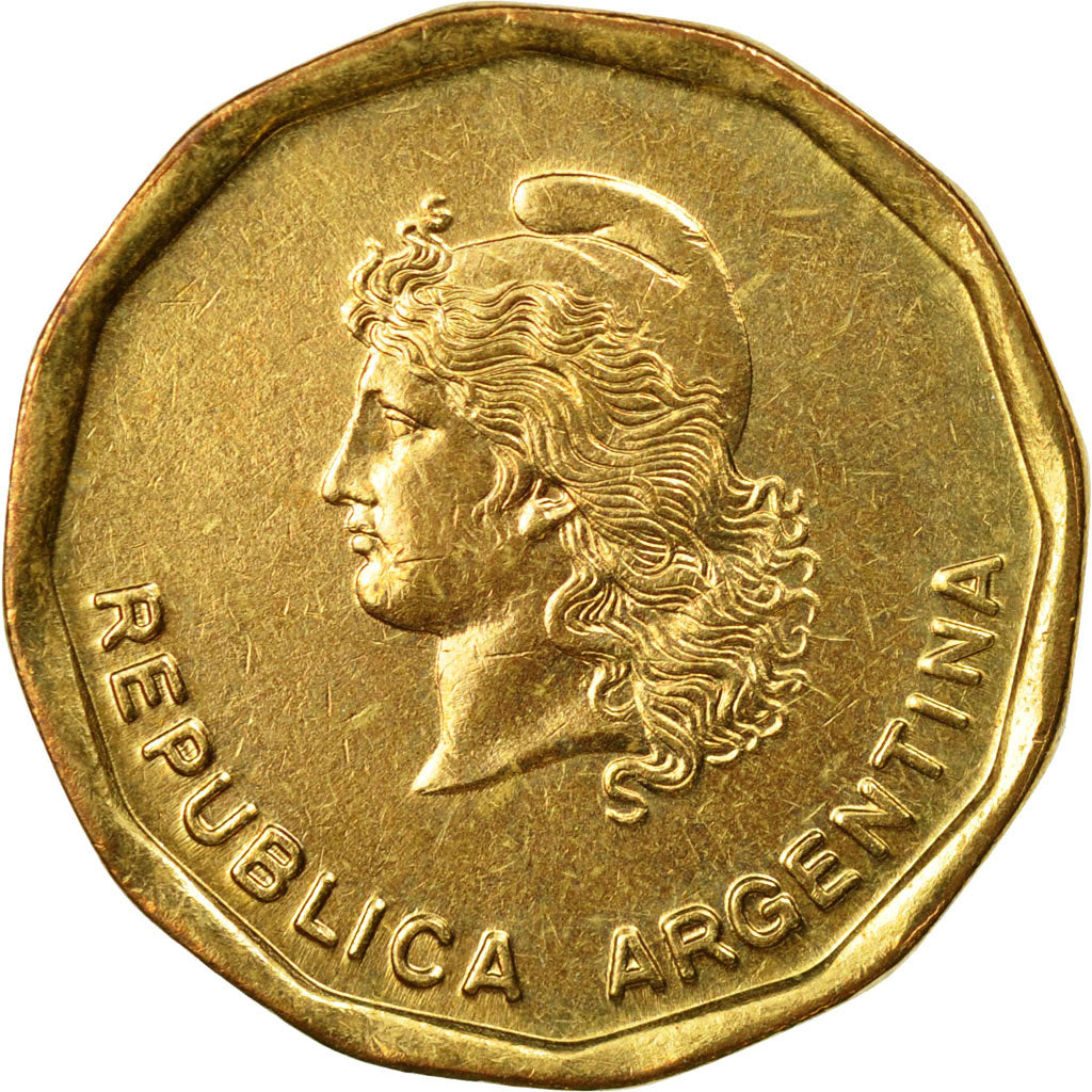 Moneda, Argentina, 50 Centavos, 1988, MBC, Latón, KM:99