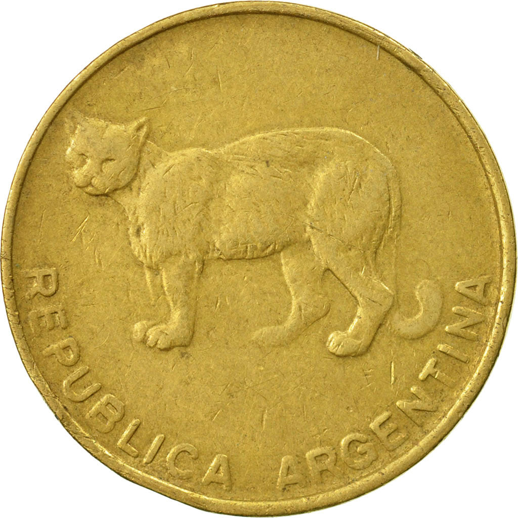 Coin, Argentina, 5 Centavos, 1986, VF(30-35), Brass, KM:97.2