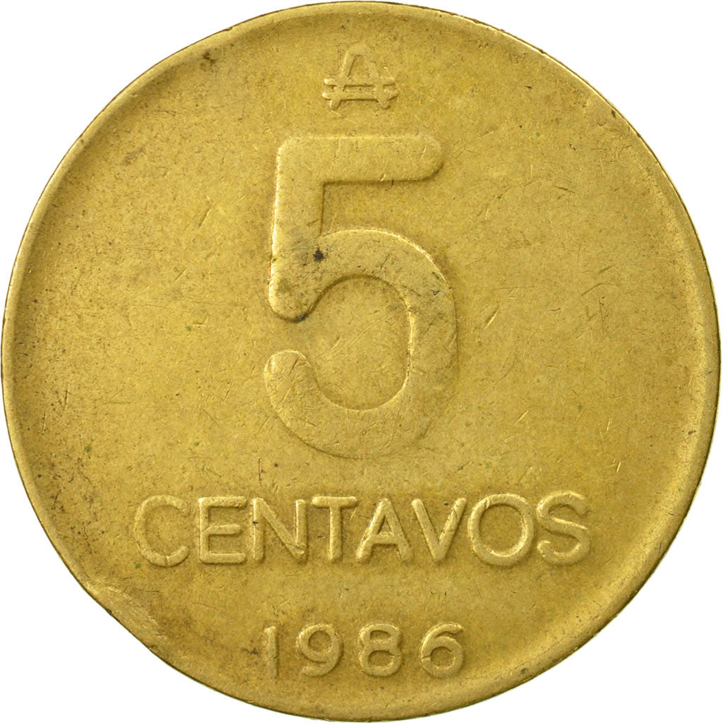 Coin, Argentina, 5 Centavos, 1986, VF(30-35), Brass, KM:97.2