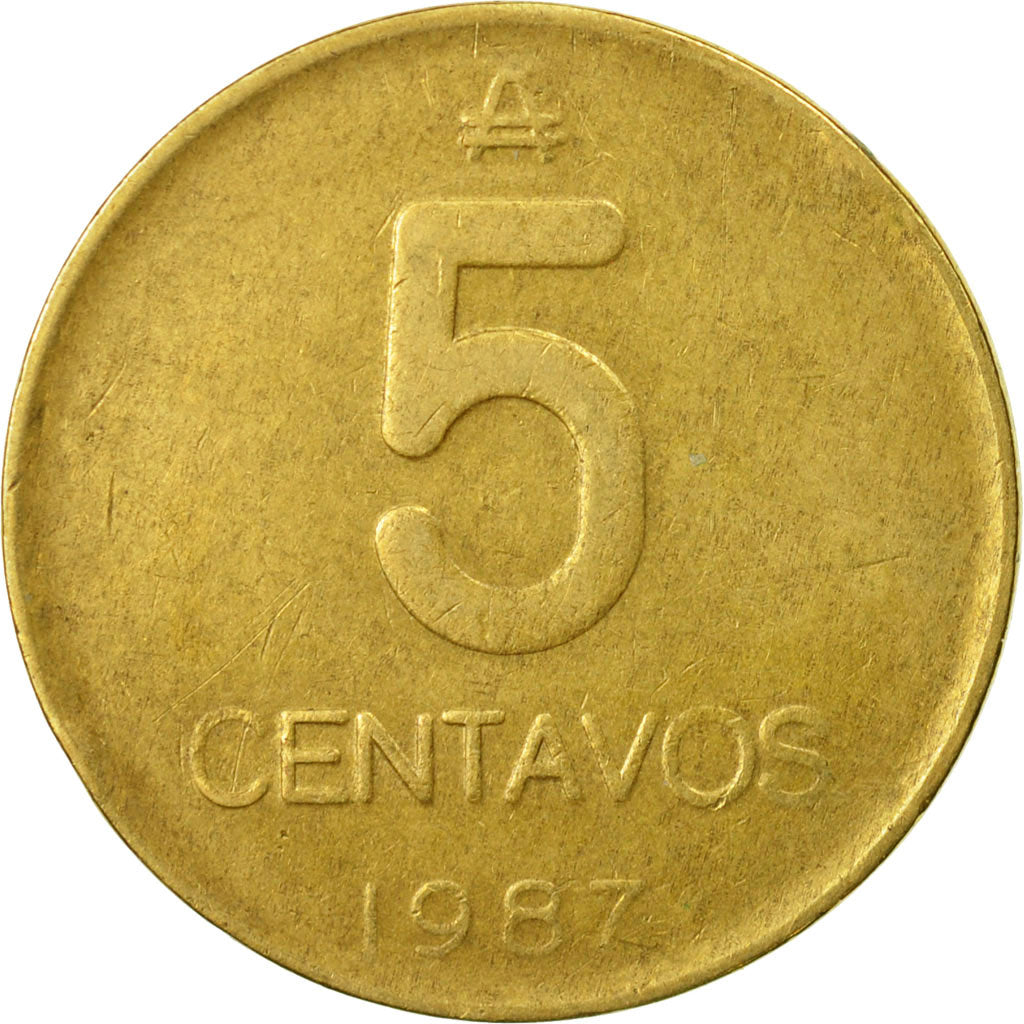 Coin, Argentina, 5 Centavos, 1987, VF(30-35), Brass, KM:97.2